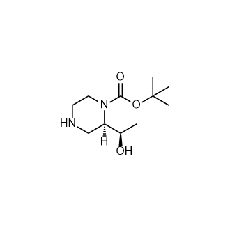 (R)-2-((R)-1-羟乙基)哌嗪-1-羧酸叔丁酯结构式