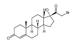 21-bromo-17α-hydroxy-4-pregnene-3,20-dione Structure