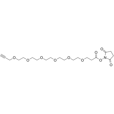 Propargyl-PEG6-NHS ester结构式