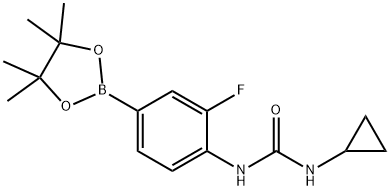 3-cyclopropyl-1-[2-fluoro-4-(4,4,5,5-tetramethyl-1,3,2-dioxaborolan-2-yl)phenyl]urea Structure