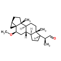 6β-甲氧基-3α,5-环-5α-孕烷-20α-甲醛结构式