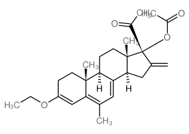 Pregna-3,5,7-trien-20-one,3-ethoxy-17-hydroxy-6-methyl-16-methylene-, acetate (7CI,8CI)结构式