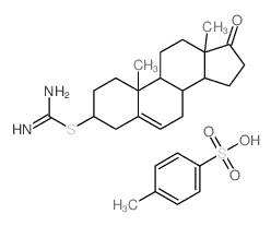 (10,13-dimethyl-17-oxo-1,2,3,4,7,8,9,11,12,14,15,16-dodecahydrocyclopenta[a]phenanthren-3-yl)sulfanylmethanimidamide; 4-methylbenzenesulfonic acid Structure