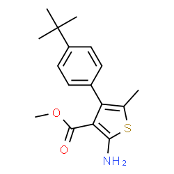 2-AMINO-4-(4-TERT-BUTYL-PHENYL)-5-METHYL-THIOPHENE-3-CARBOXYLIC ACID METHYL ESTER Structure