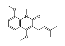 4,8-dimethoxy-1-methyl-3-(3-methylbut-2-enyl)quinolin-2-one结构式