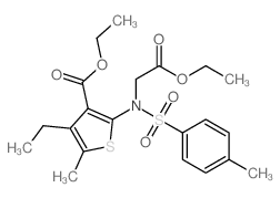 Ethyl 2-((2-ethoxy-2-oxoethyl)((4-methylphenyl)sulfonyl)amino)-4-ethyl-5-methyl-3-thiophenecarboxylate结构式