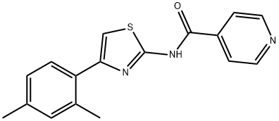 N-[4-(2,4-二甲苯基)-2-噻唑基]-4-吡啶甲酰胺结构式