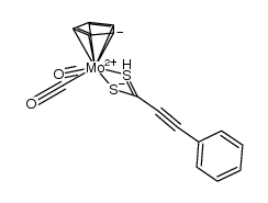 [(η5-C5H5)Mo(CO)2(η2-S2CCCPh)]结构式