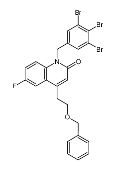 4-(2-benzyloxyethyl)-6-fluoro-1-(3,4,5-tribromobenzyl)-1,2-dihydro-2-oxoquinoline结构式