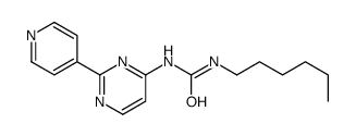1-hexyl-3-(2-pyridin-4-ylpyrimidin-4-yl)urea结构式