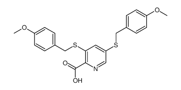 3,5-bis[(4-methoxyphenyl)methylsulfanyl]pyridine-2-carboxylic acid Structure
