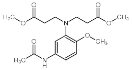 3-(N,N-二甲氧羰酰乙基)氨基-4-甲氧基乙酰苯胺结构式