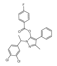 1-[1-(3,4-dichloro-phenyl)-ethyl]-5-(4-fluoro-benzoyloxy)-3-methyl-4-phenyl-1H-pyrazole结构式