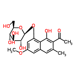 芦荟大黄素 8-葡萄糖甙结构式