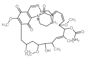 [(1Z,4E,6Z,10E,21E)-21-[(azepan-1-ylamino)methylidene]-13-hydroxy-8,14,19-trimethoxy-4,10,12,16-tetramethyl-3,20,22-trioxo-2-azabicyclo[16.3.1]docosa-1,4,6,10,18-pentaen-9-yl] carbamate Structure