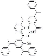 zinc(2+) 3,5-bis(1-phenylethyl)salicylate Structure