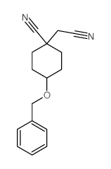 Cyclohexaneacetonitrile, 1-cyano-4-(phenylmethoxy)-,cis- Structure