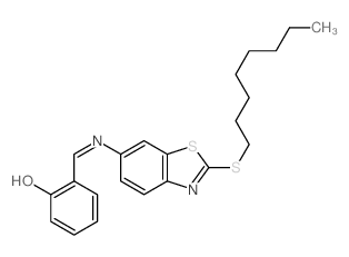 Phenol,2-[[[2-(octylthio)-6-benzothiazolyl]imino]methyl]- Structure