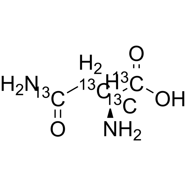 L-天冬酰胺一水合物-13C4结构式