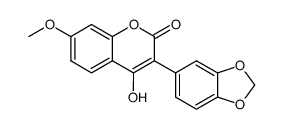 4-hydroxy 7-methoxy 3-(3',4'-methylenedioxyphenyl) coumarin Structure