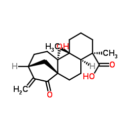 15-Oxo-9-hydroxykaur-16-en-18-oic acid structure