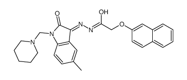N-[(E)-[5-methyl-2-oxo-1-(piperidin-1-ylmethyl)indol-3-ylidene]amino]-2-naphthalen-2-yloxyacetamide Structure