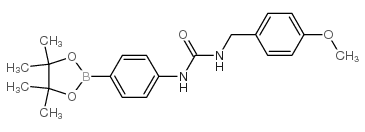 1-(4-METHOXYBENZYL)-3-(4-(4,4,5,5-TETRAMETHYL-1,3,2-DIOXABOROLAN-2-YL)PHENYL)UREA Structure
