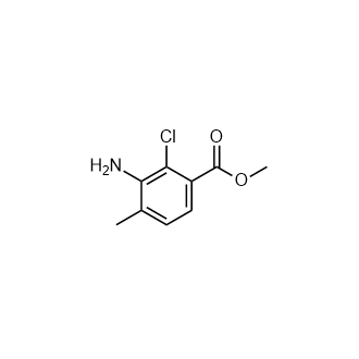 3-氨基-2-氯-4-甲基苯甲酸甲酯结构式