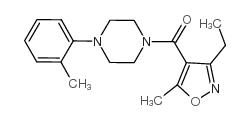 (3-乙基-5-甲基-4-异噁唑基)[4-(2-甲基苯基)-1-哌嗪基]-甲酮结构式