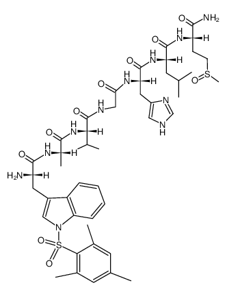 H-Trp(Mts)-Ala-Val-Gly-His-Leu-Met(O)-NH2 Structure