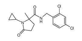 1-cyclopropyl-N-[(2,4-dichlorophenyl)methyl]-2-methyl-5-oxoprolinamide结构式
