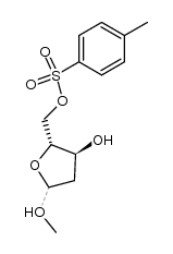 methyl 2-deoxy-5-O-(p-toluenesulfonyl)-α,β-D-erythro-pentofuranoside Structure