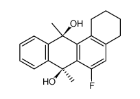 cis-6-fluoro-1,2,3,4,7,12-hexahydro-7,12-dimethylbenzanthracene-7,12-diol结构式