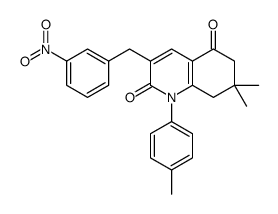 7,7-dimethyl-1-(4-methylphenyl)-3-[(3-nitrophenyl)methyl]-6,8-dihydroquinoline-2,5-dione Structure