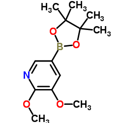 2,3-二甲氧基-5-(4,4,5,5-四甲基-1,3,2-二氧杂环戊硼烷-2-基)吡啶结构式