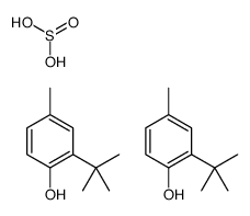 2-tert-butyl-4-methylphenol,sulfurous acid Structure