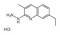 (7-ethyl-3-methylquinolin-2-yl)hydrazine,hydrochloride Structure