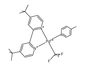 (4,4'-di-tert-butyl-2,2'-bipyridine)Pd(II)(p-MeC6H4)(CF3) Structure