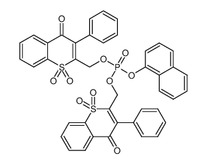bis((1,1-dioxido-4-oxo-3-phenyl-4H-thiochromen-2-yl)methyl) naphthalen-1-yl phosphate结构式