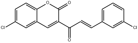 6-Chloro-3-[(2E)-3-(3-chlorophenyl)-1-oxo-2-propen-1-yl]-2H-1-benzopyran-2-one Structure