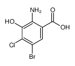 2-amino-5-bromo-4-chloro-3-hydroxybenzoic acid Structure
