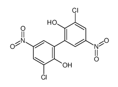 3,3'-Dichloro-5,5'-dinitro-1,1'-biphenyl-2,2'-diol结构式