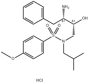 N-[(2R,3S)-3-Amino-2-hydroxy-4-phenylbutyl]-N-isobutyl-4-methoxybenzenesulfonamide  hydrochloride Structure