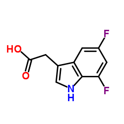 (5,7-Difluoro-1H-indol-3-yl)acetic acid结构式