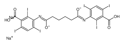 disodium 3-[5-[(3-carboxylato-2,4,6-triiodo-phenyl)carbamoyl]pentanoyl amino]-2,4,6-triiodo-benzoate structure