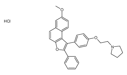 1-[2-[4-(7-methoxy-2-phenylbenzo[e][1]benzofuran-1-yl)phenoxy]ethyl]pyrrolidine,hydrochloride结构式