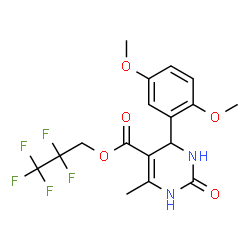 2,2,3,3,3-pentafluoropropyl 4-(2,5-dimethoxyphenyl)-6-methyl-2-oxo-1,2,3,4-tetrahydropyrimidine-5-carboxylate structure