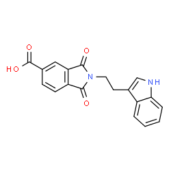 2-[2-(1H-Indol-3-yl)ethyl]-1,3-dioxoisoindoline-5-carboxylic acid structure