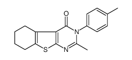 5,6,7,8-Tetrahydro-2-methyl-3-(4-methylphenyl)[1]benzothieno[2,3-d]pyrimidin-4(3H)-one结构式