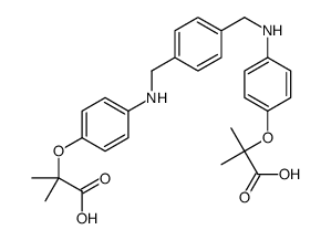2,2'-[1,4-Phenylenebis(methyleneimino-4,1-phenyleneoxy)]bis[2-methylpropanoic acid] structure